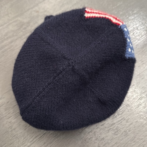 Polo Ralph Lauren Navy Blue Wool American Flag RL\'67 Ribbed Knit Beanie Hat main image 4
